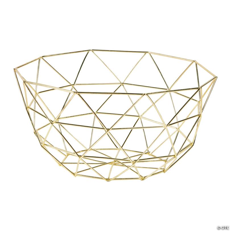 Gold Geometric Wireframe Basket