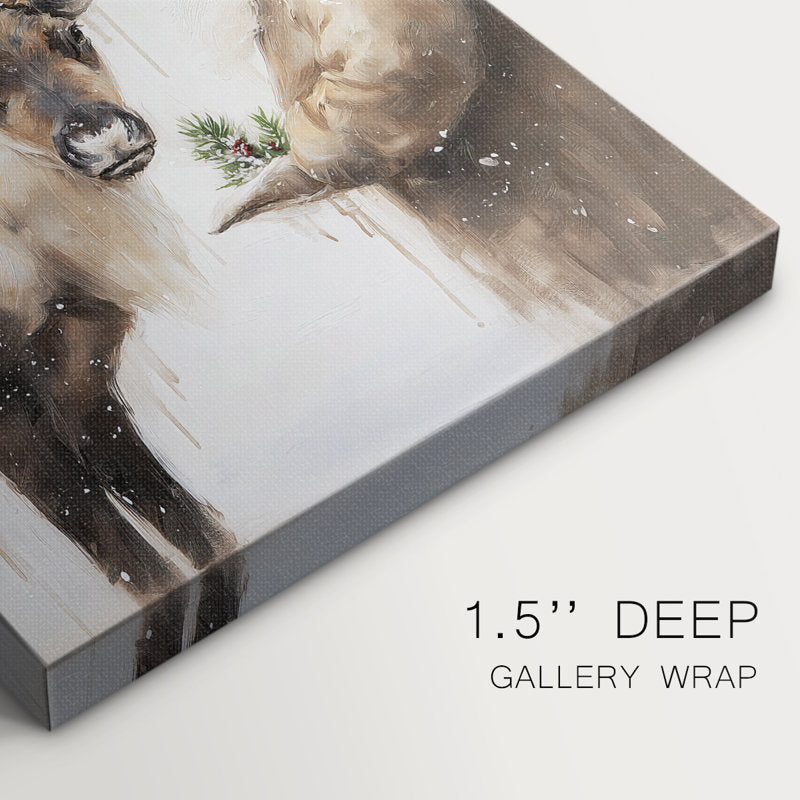 Golden Skies Green-Premium Gallery Wrapped Canvas