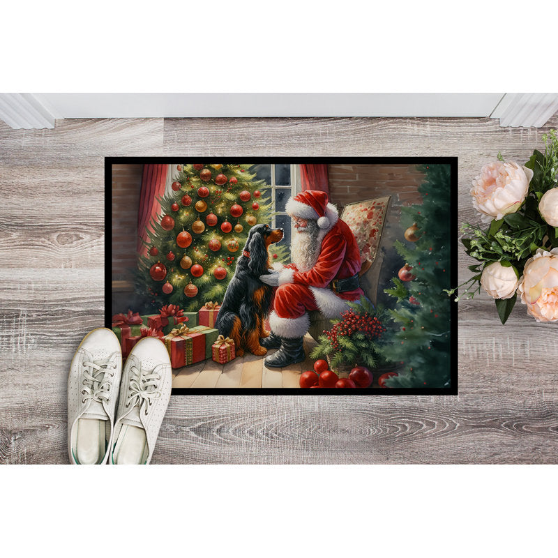 Gordon Setter and Santa Claus Doormat