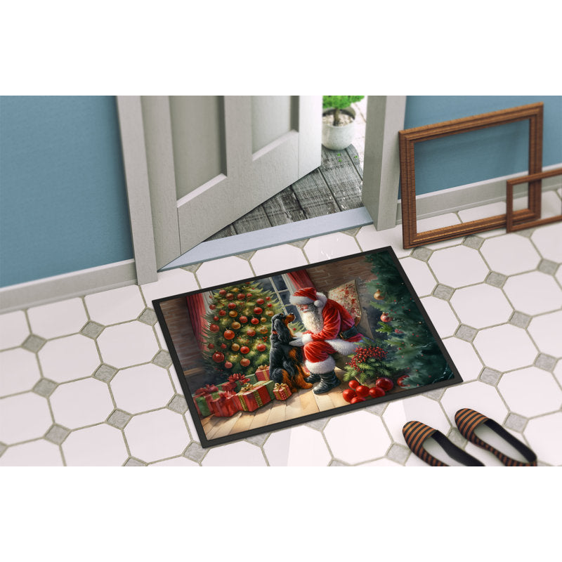 Gordon Setter and Santa Claus Doormat