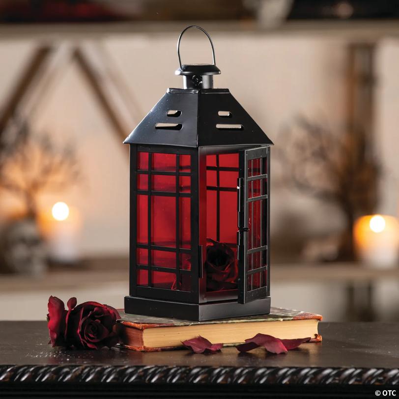 Gothic Halloween Lantern with Ruby Glass