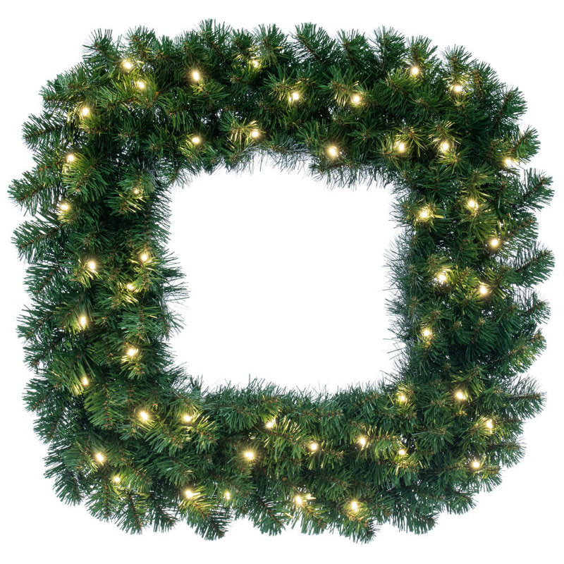 20" Poinsettia Christmas Wreath hanging on a front door