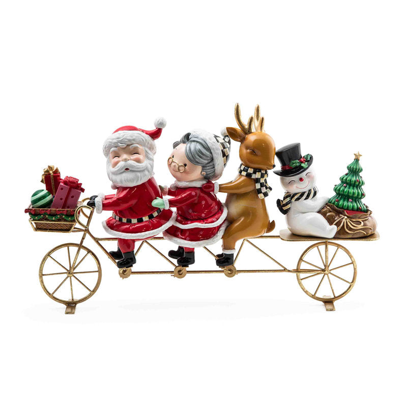 Set of 2 Red and Gray Gnomes with Nordic Hats Christmas Ornaments 7"