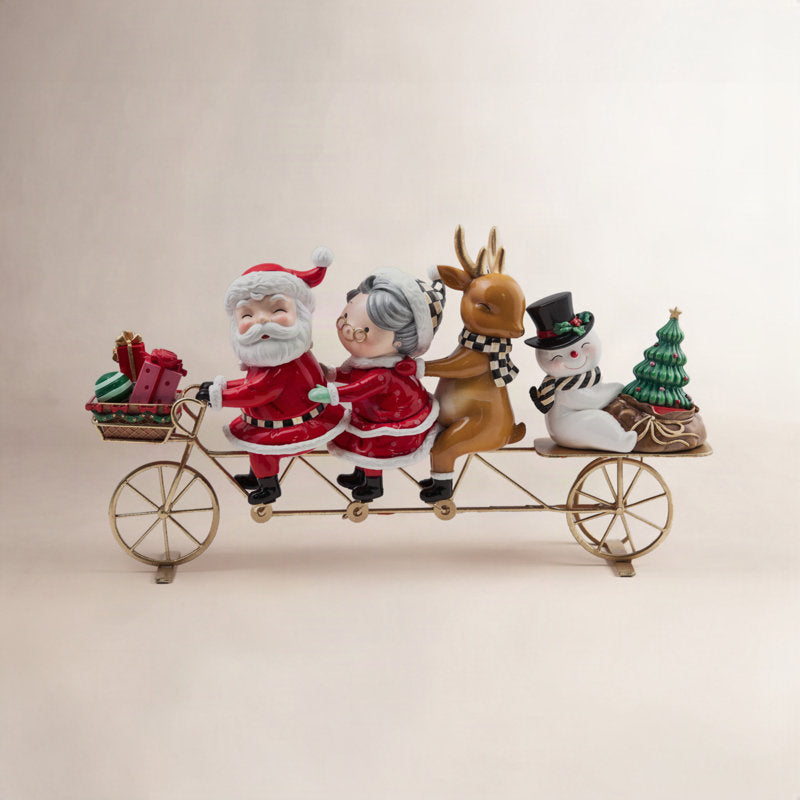 Set of 2 Red and Gray Gnomes with Nordic Hats Christmas Ornaments 7"
