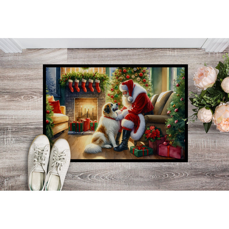 Great Pyrenees and Santa Claus Doormat