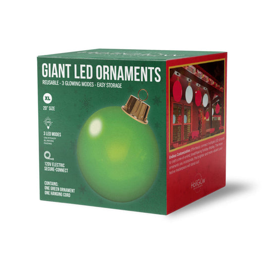 20" Inflatable LED Ornament – Green Holiday Decor