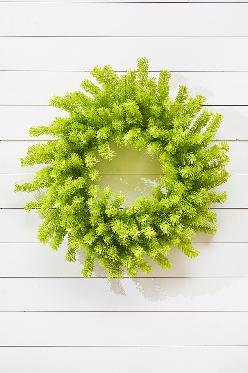 30" Lime Green Wreath Large Decorative Wreath for Front Door, Wall or Seasonal Home Decor