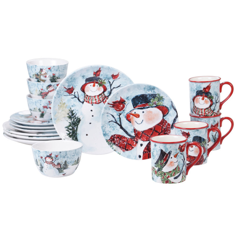 Greyce Ceramic Dinnerware Set 16 Piece - Service for 4