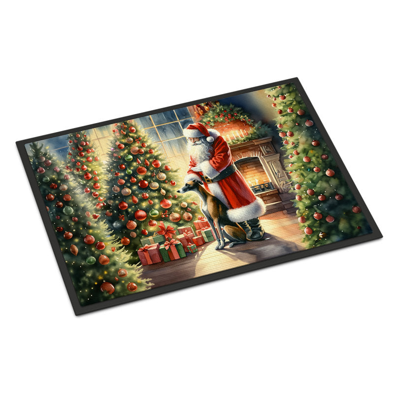 Greyhound and Santa Claus Doormat