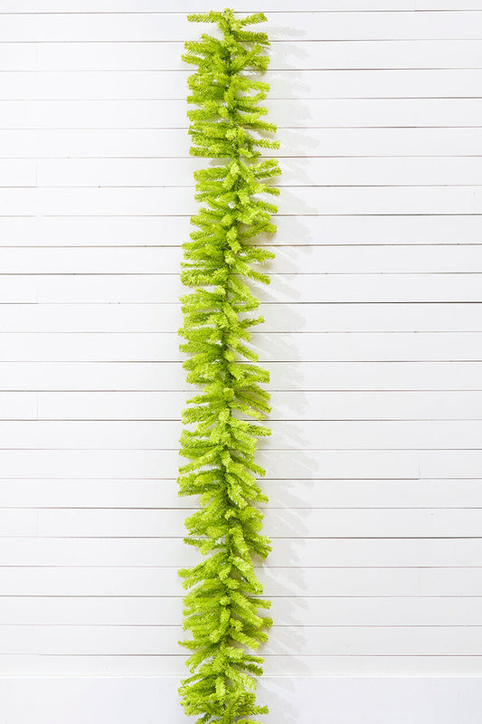 9' x 14" Lime Green Garland for Indoor and Outdoor Decor