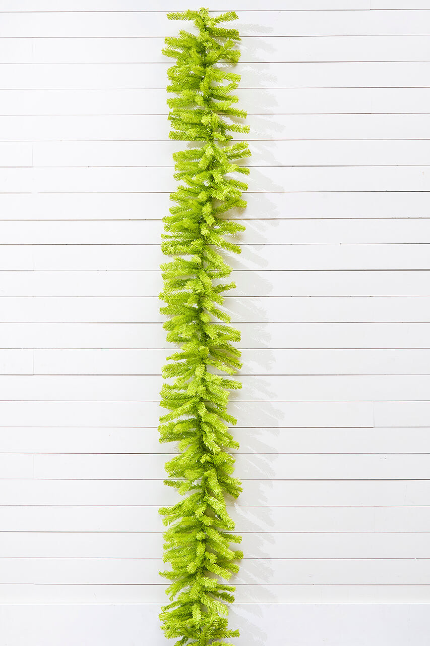 9' x 14" Lime Green Garland Bold Artificial Greenery for Holiday Event & Seasonal Decor