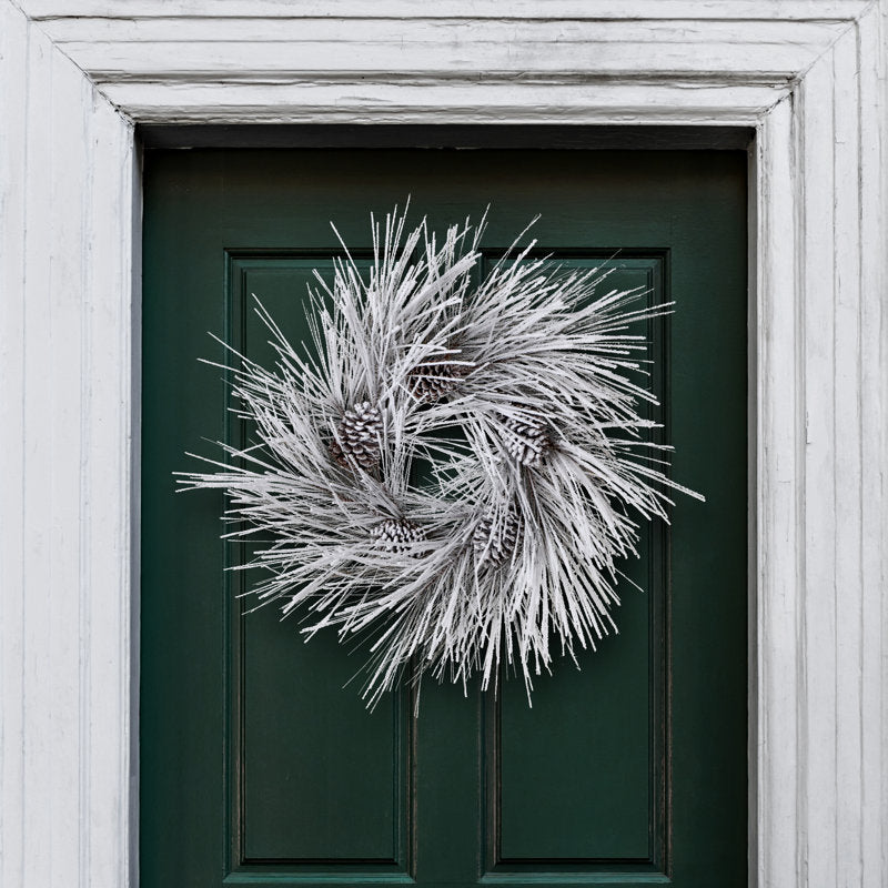 36" Artificial Spruce Halloween Wreath as a festive door display