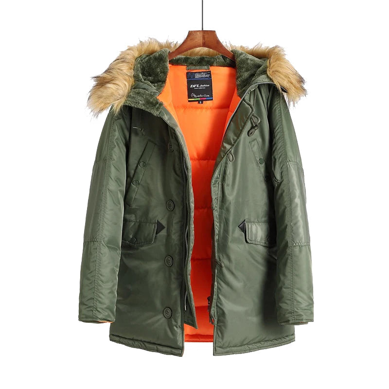 2025 Military Plus Size Fur Hood Long Waterproof Windproof Alaska куртка мужская Winter Parka Thick Men Jacket Coat