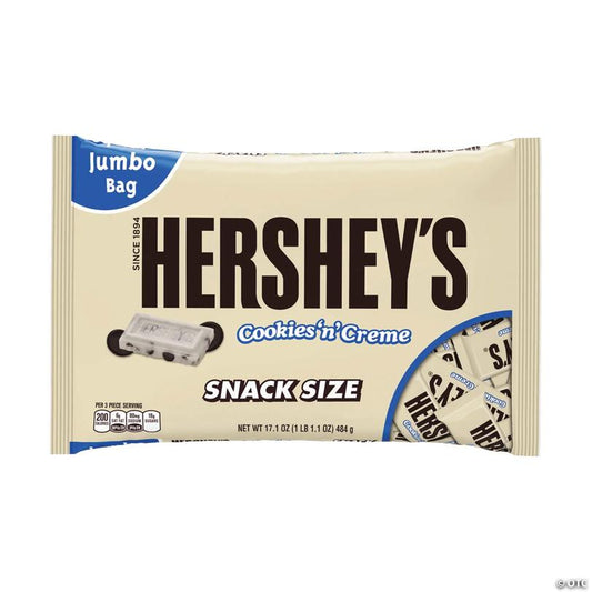 HERSHEY'S Snack Size Cookies 'n' Creme Bars, 17.1 oz, 2 Pack