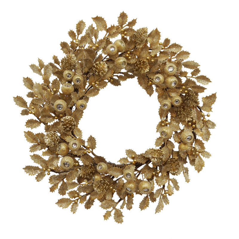 Berry Christmas Wreath displayed on a front door