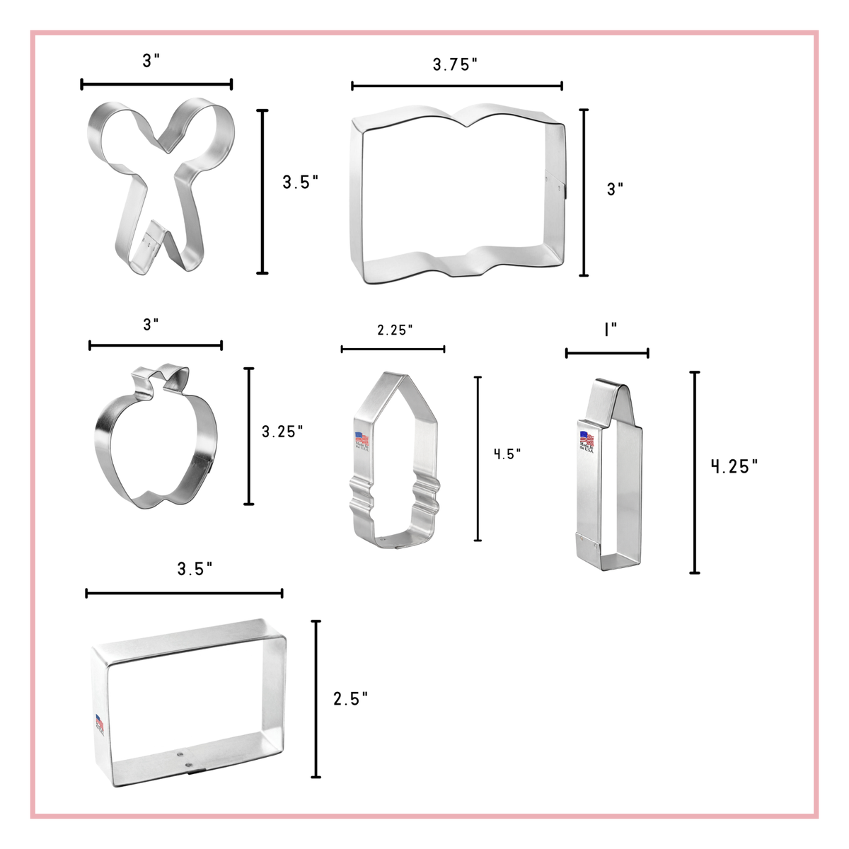 Back To School Teacher Appreciation 7 Pc Cookie Cutter Set HS0426