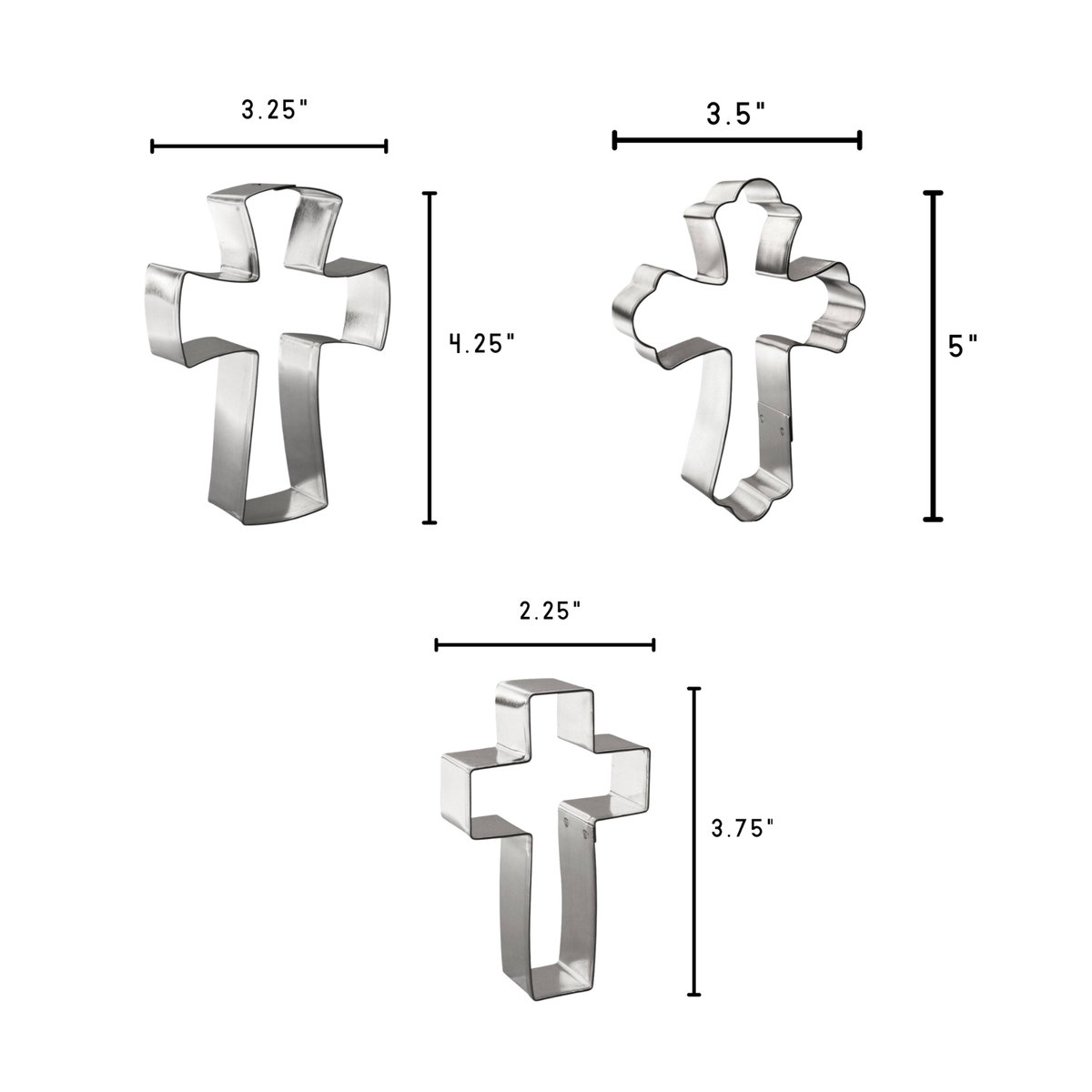 Religious Cross Cookie Cutter 3 Pc Set HS0449