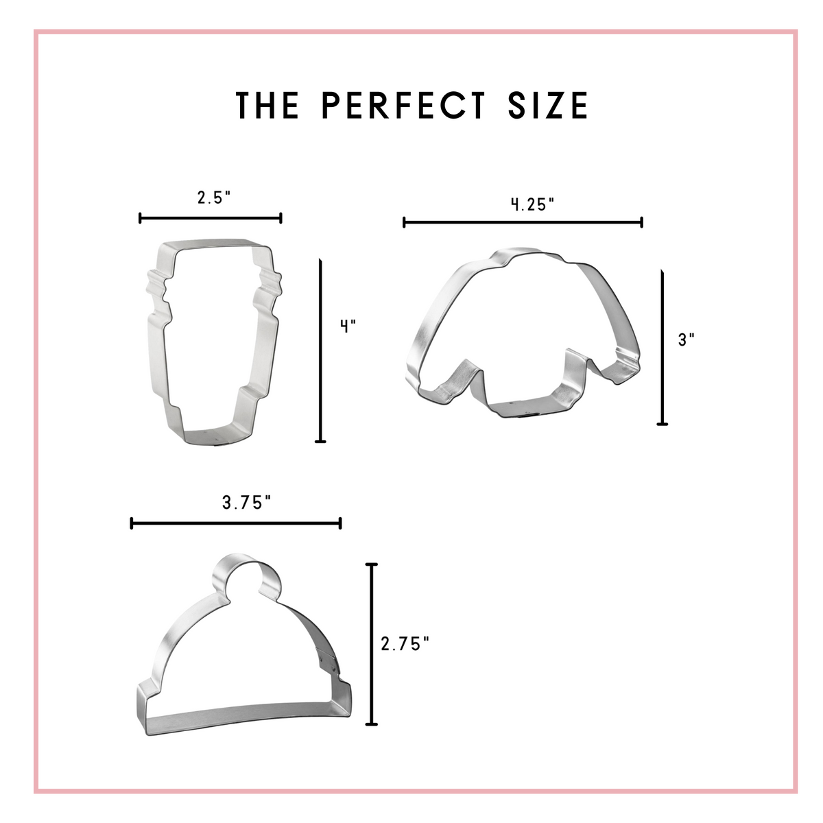 Winter Sweater Latte Cap Cookie Cutter 3 Pc Set HS0461