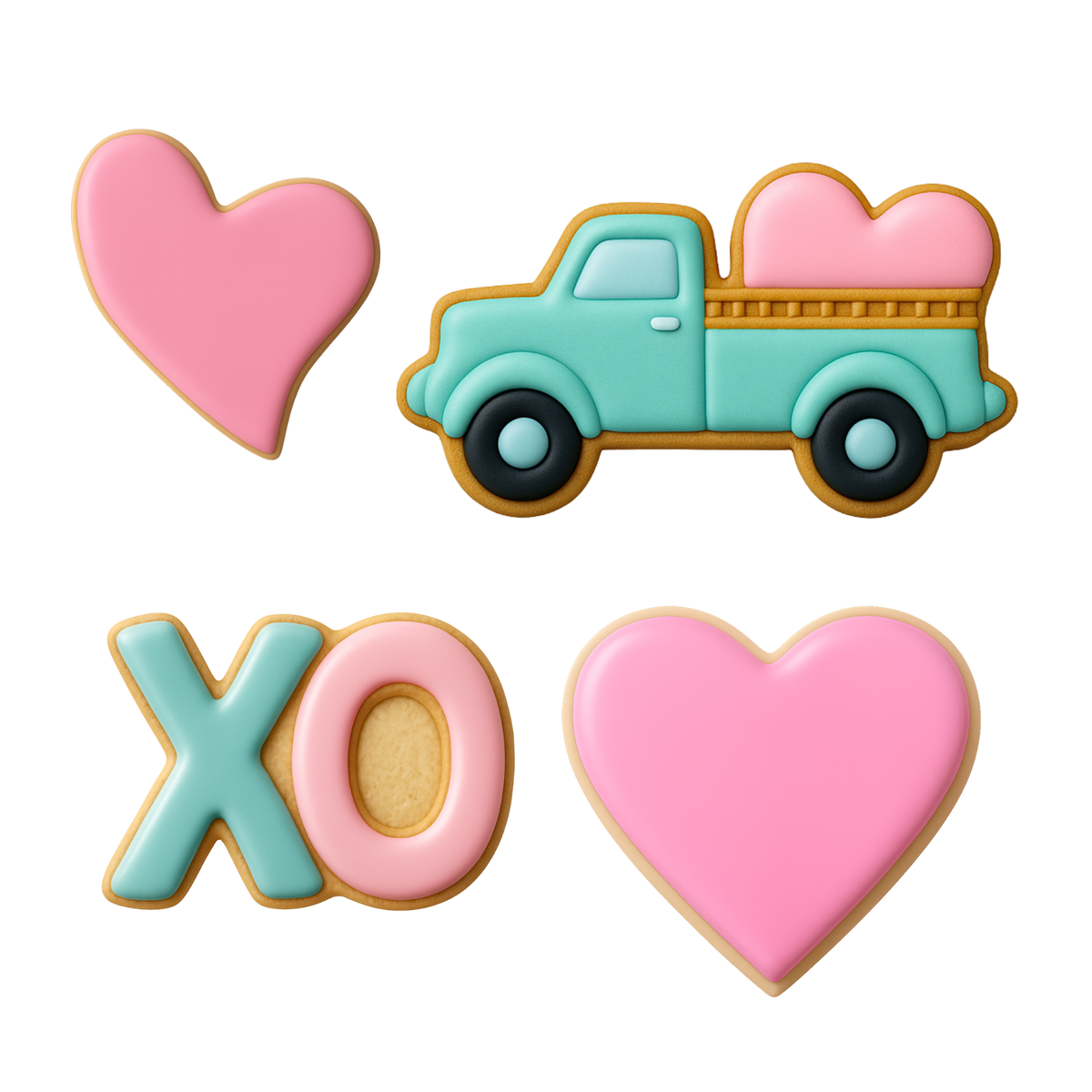 Hearts Truck XO Cookie Cutters 4 Pc Set HS0471