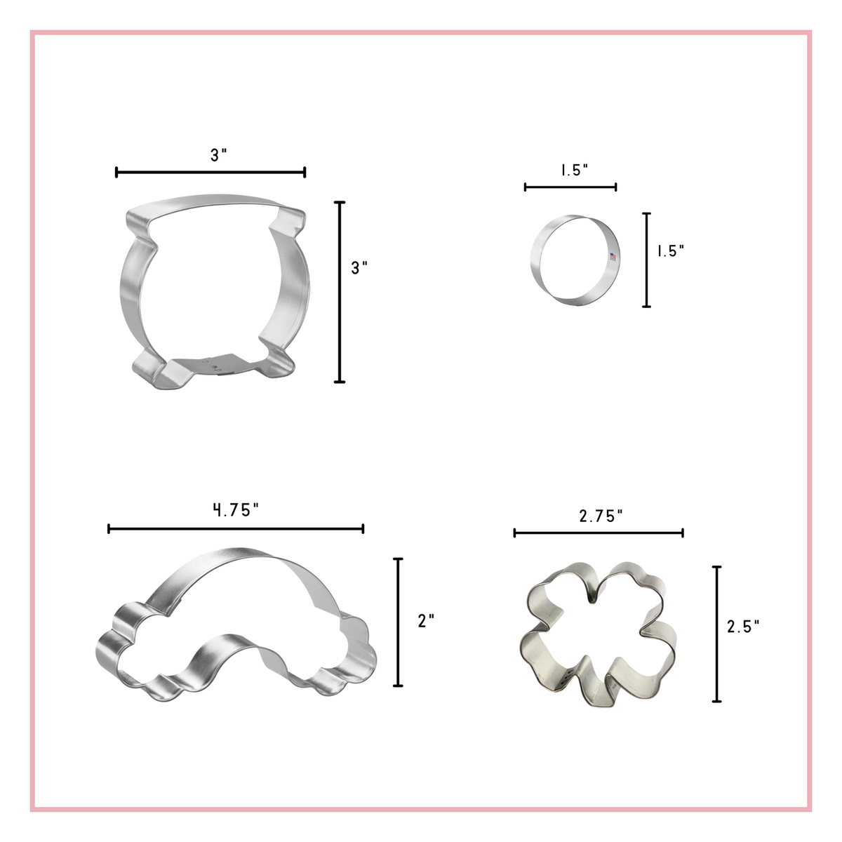 Pot O' Gold St Patrick's Day Cookie Cutter 4 Pc Set HS0474