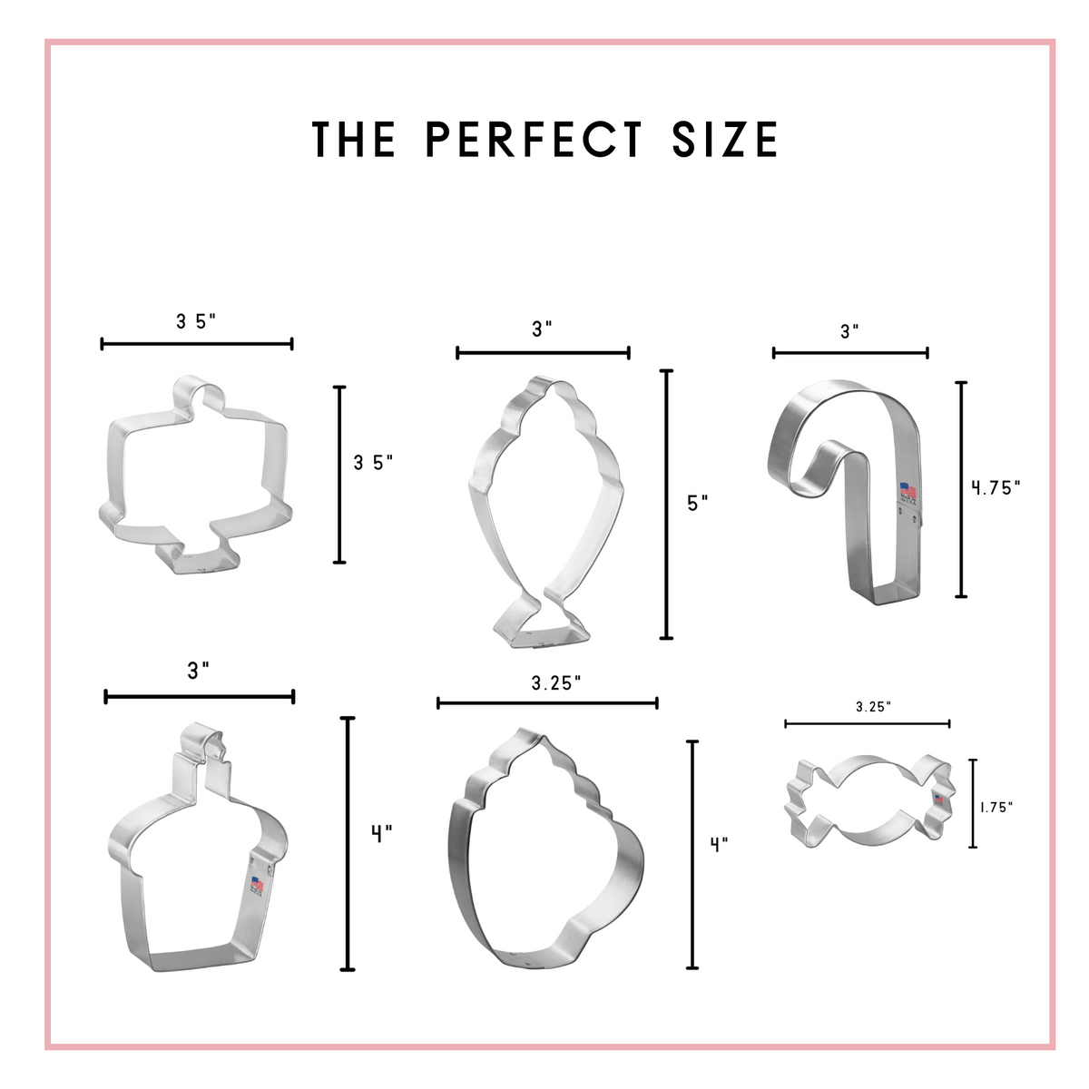 Christmas Sweets Candy Cookie Cutter 6 Pc Set HS0516