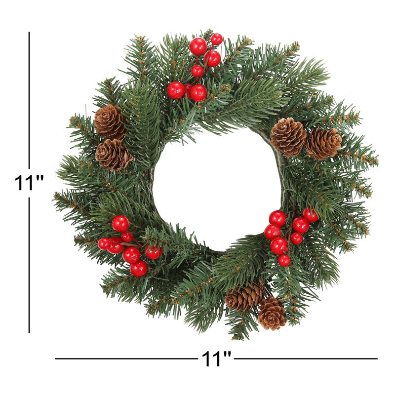 24" Artificial Christmas Wreath as a festive door display