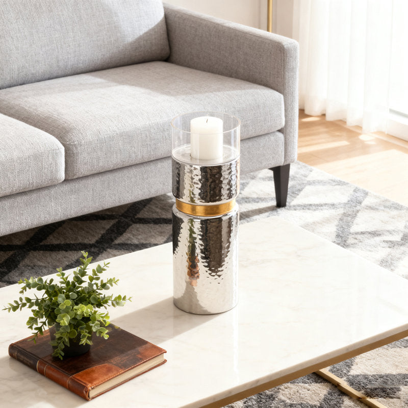 Halloway Silver Candle Holder