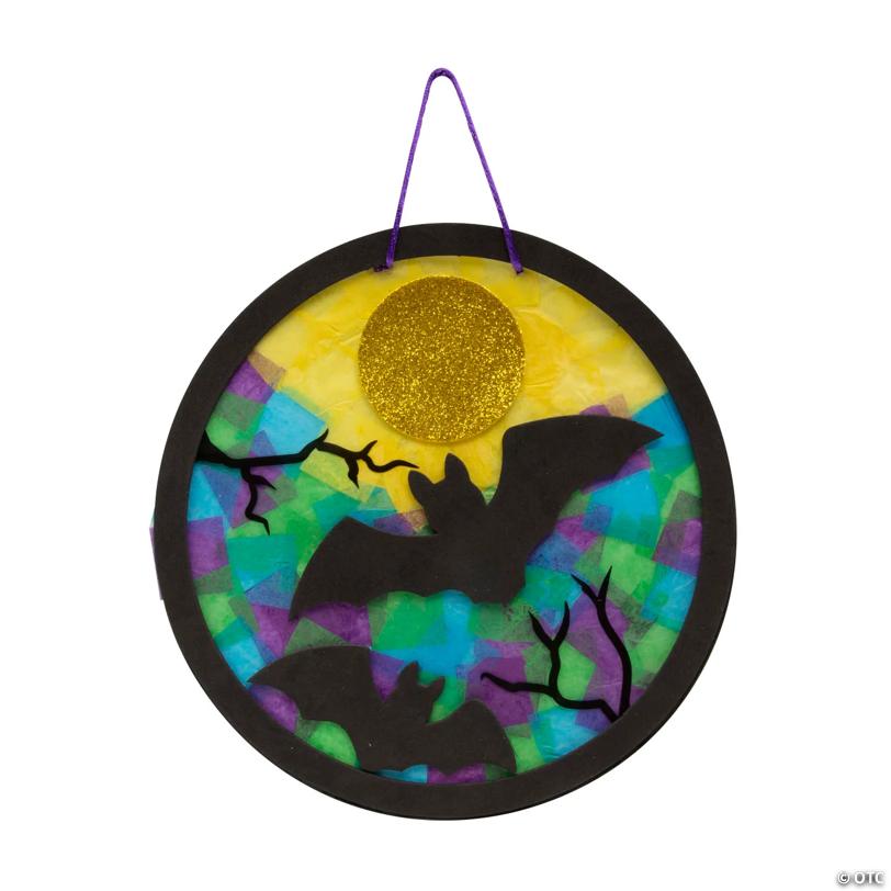 Halloween Bat Tissue Paper Sign Craft Kit - Makes 12