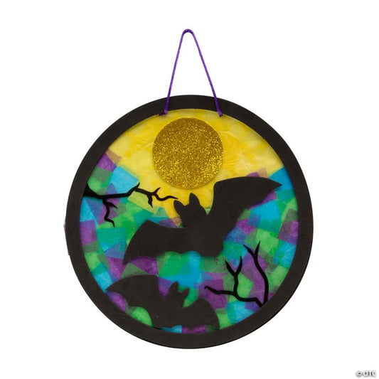 Halloween Bat Tissue Paper Sign Craft Kit - Makes 12