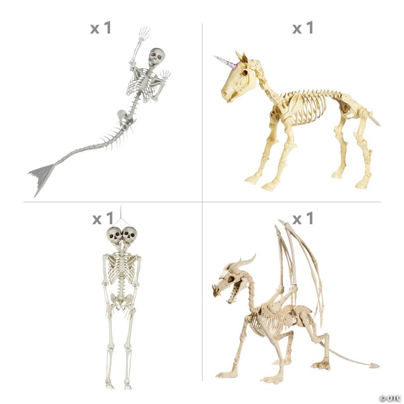 Halloween Mythical Creatures Skeleton Decorating Kit - 4 Pc.
