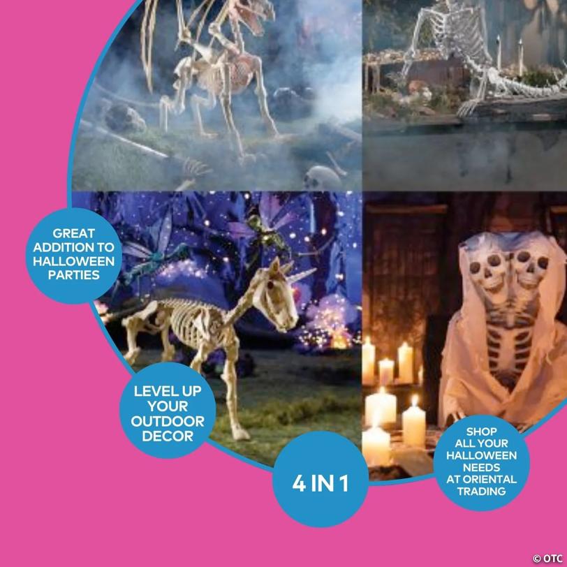 Halloween Mythical Creatures Skeleton Decorating Kit - 4 Pc.