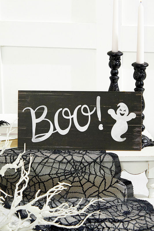 12.5 L x 6 W Boo with Ghost Spooky Halloween Sign