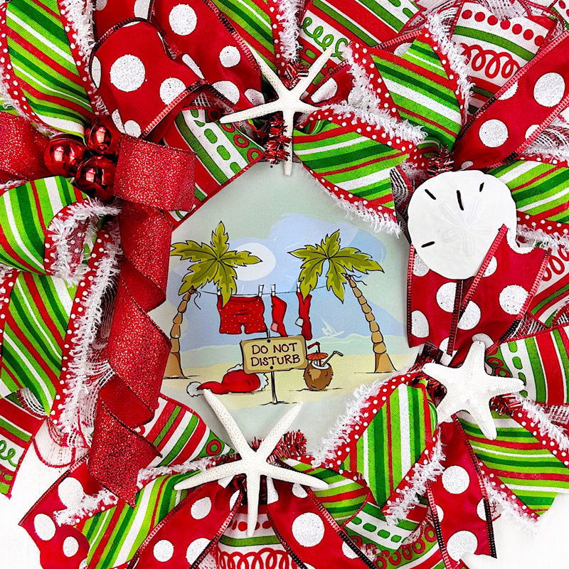 24" Pre-Lit Glitter Spruce Christmas Wreath as a festive door display