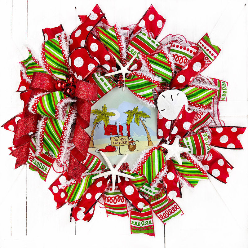 18" Christmas Wreath displayed on a front door