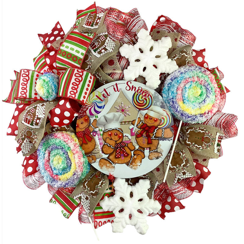 18" Christmas Wreath displayed on a front door