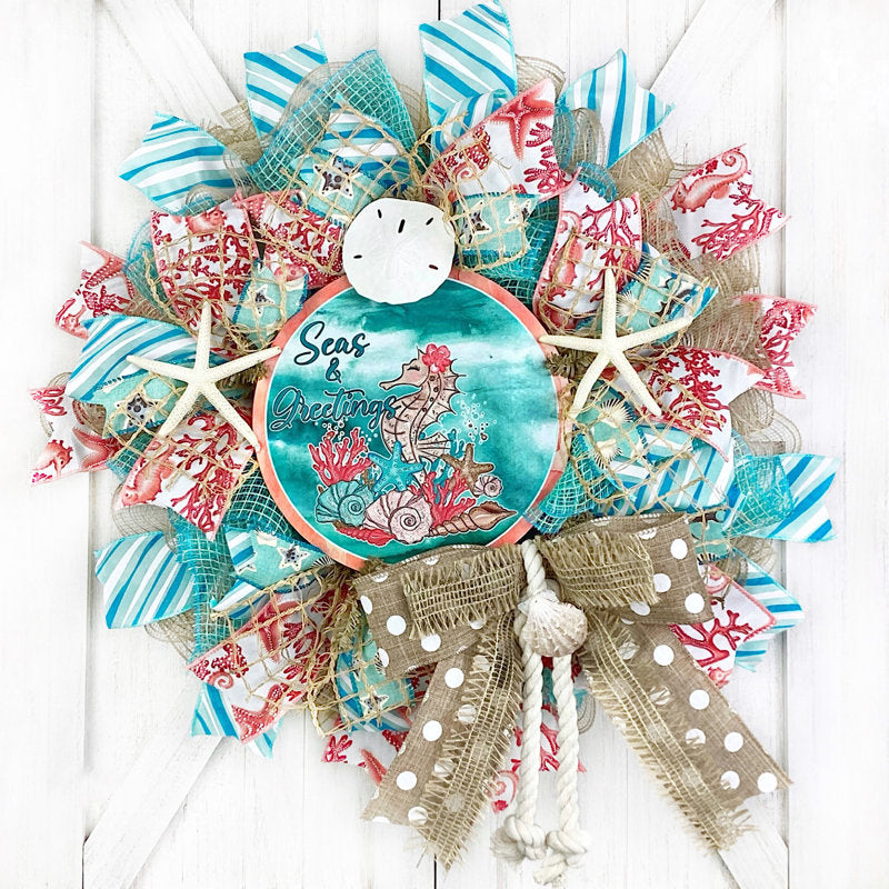 20" Christmas Wreath displayed on a front door