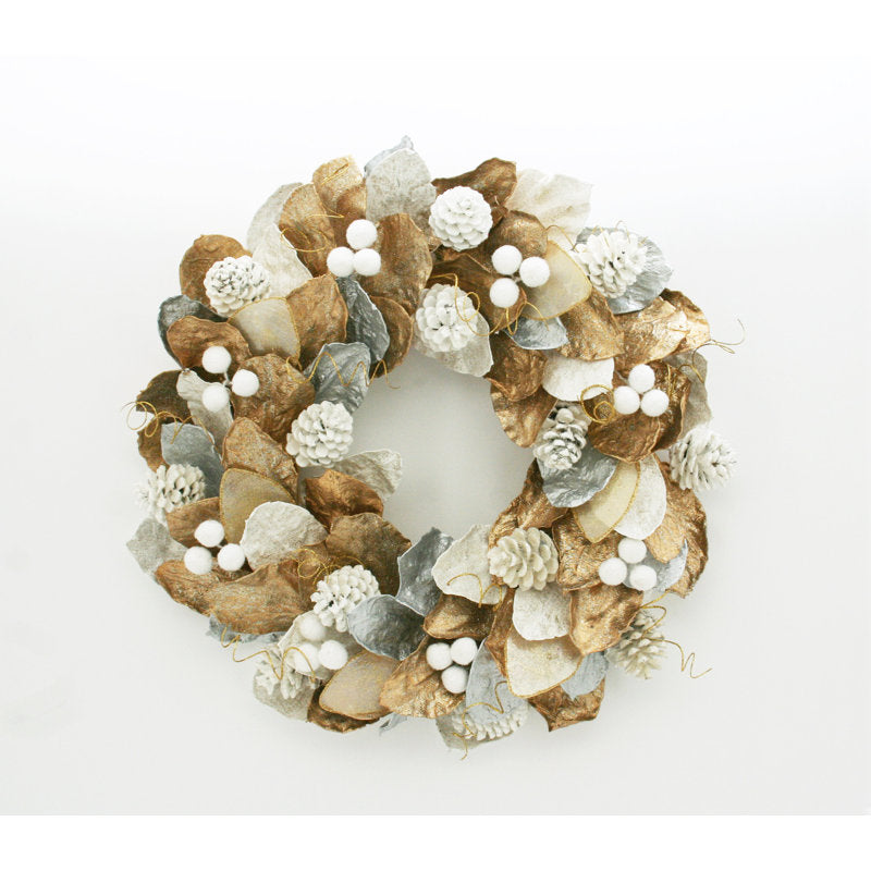 22" Christmas Wreath hanging on a front door