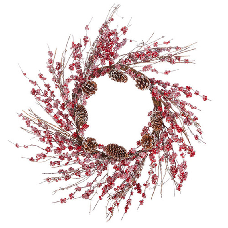 28" Artificial Christmas Wreath hanging on a front door