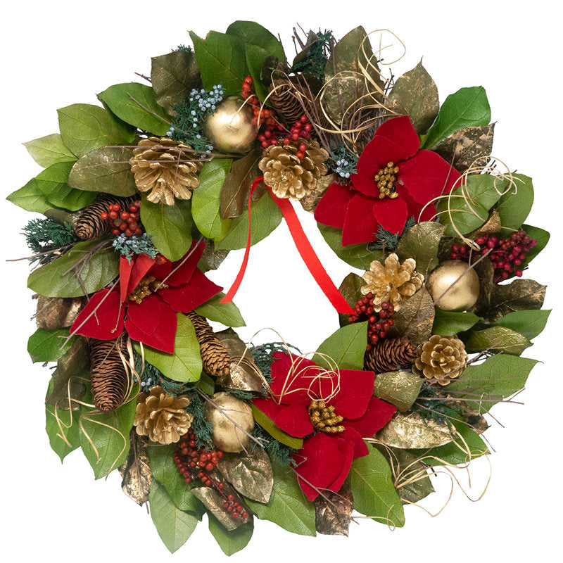 20" Christmas Wreath as a festive door display