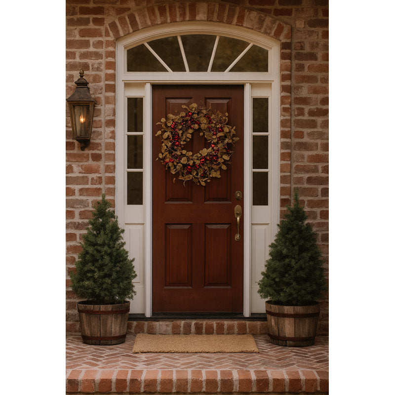 Hanging Red Metal Holiday Bells with Rope Set of 3