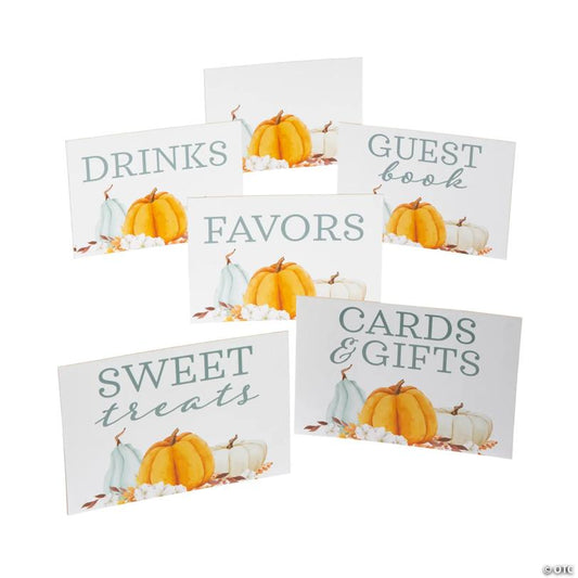 Harvest Pumpkin Table Sign Set - 6 Pc.