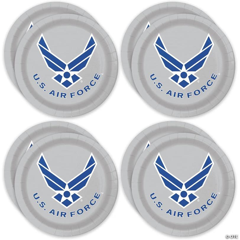 Havercamp U.S. Air Force 7 In. Party Plates (24-Pack)! Includes 24 Round Dessert Plates In Official Licensed Air Force Logo.