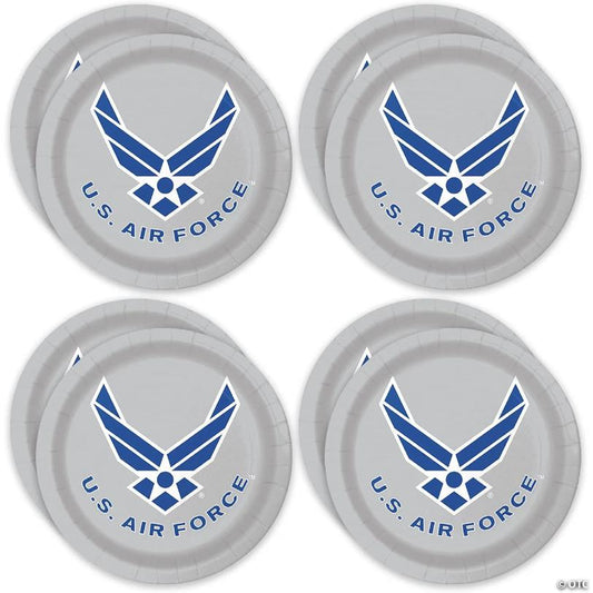Havercamp U.S. Air Force 7 In. Party Plates (24-Pack)! Includes 24 Round Dessert Plates In Official Licensed Air Force Logo.