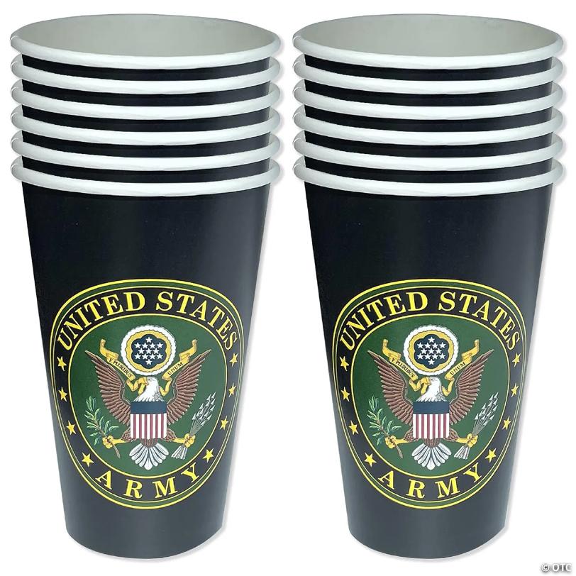 Havercamp U.S. Army Party Cups (32 Cups)! 16Oz. Heavyweight Paper Cups! Authentic, Licensed, American Army Design.