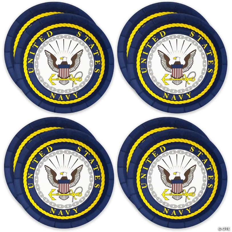 Havercamp U.S. Navy 7 In. Party Plates (24-Pack)! Includes 24 Round Dessert Plates In The Officially Licensed United States Navy Crest.
