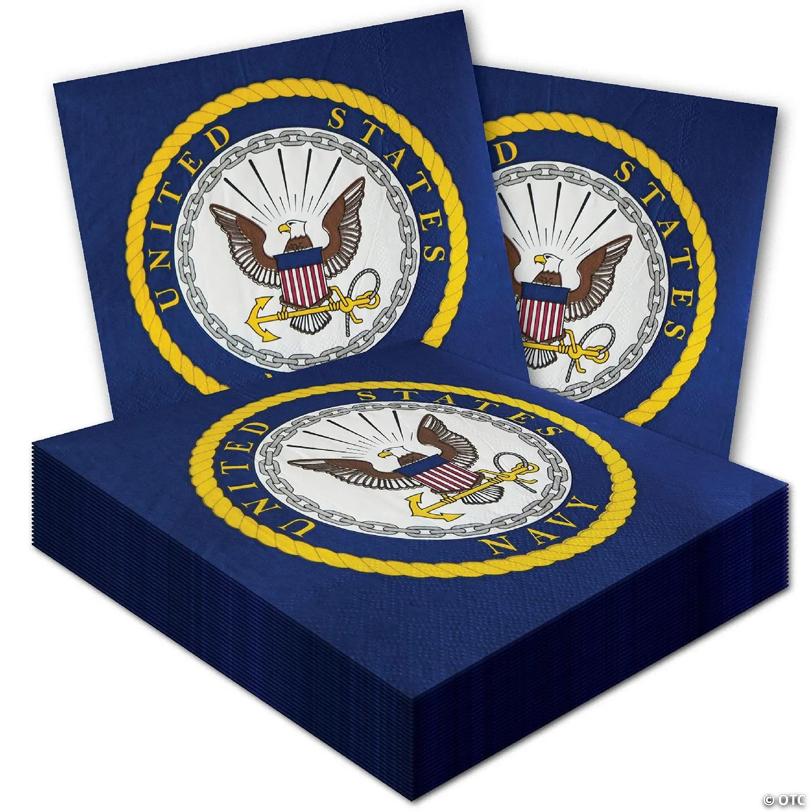 Havercamp U.S. Navy Luncheon Napkins (48 Pcs.)! 48 Us Navy Lg. Napkins, In The Officially Licensed United States Navy Seal.