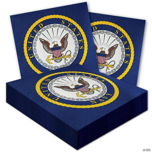 Havercamp U.S. Navy Luncheon Napkins (48 Pcs.)! 48 Us Navy Lg. Napkins, In The Officially Licensed United States Navy Seal.
