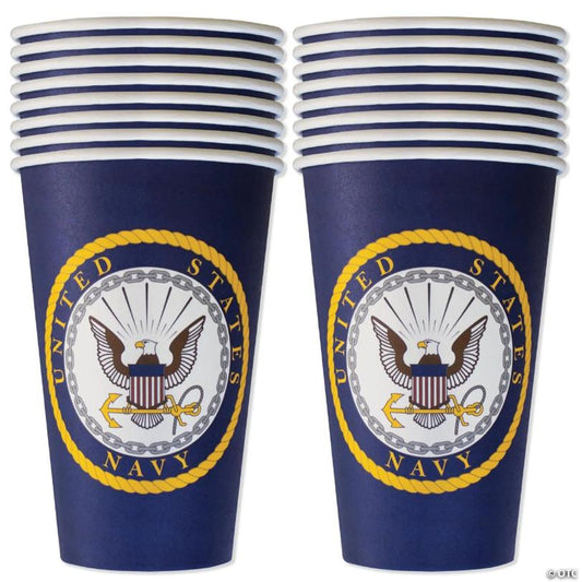 Havercamp U.S. Navy Party Cups (32 Cups)! 16Oz. Heavyweight Paper Cups! Authentic, Licensed, American Navy Design. For Graduation Parties, Retirement