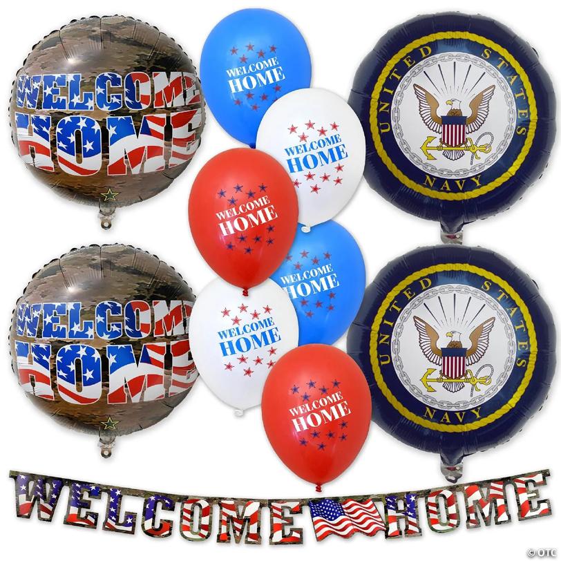 Havercamp U.S. Navy Welcome Home Decorations Kit! Includes 1 Welcome Home Banner, 2 Mylar & 6 Latex "Welcome Home" Balloons And 2 U.S. Navy Mylar Balloons