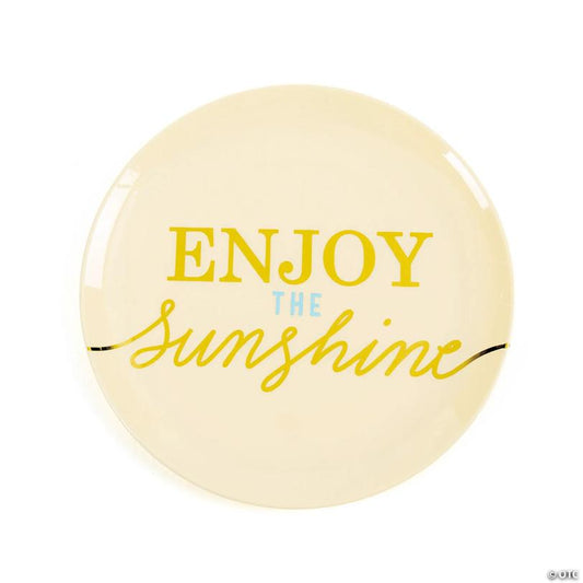 Hello Spring Blue Plastic Dessert Plates - 4 Pieces | USA Decoration®